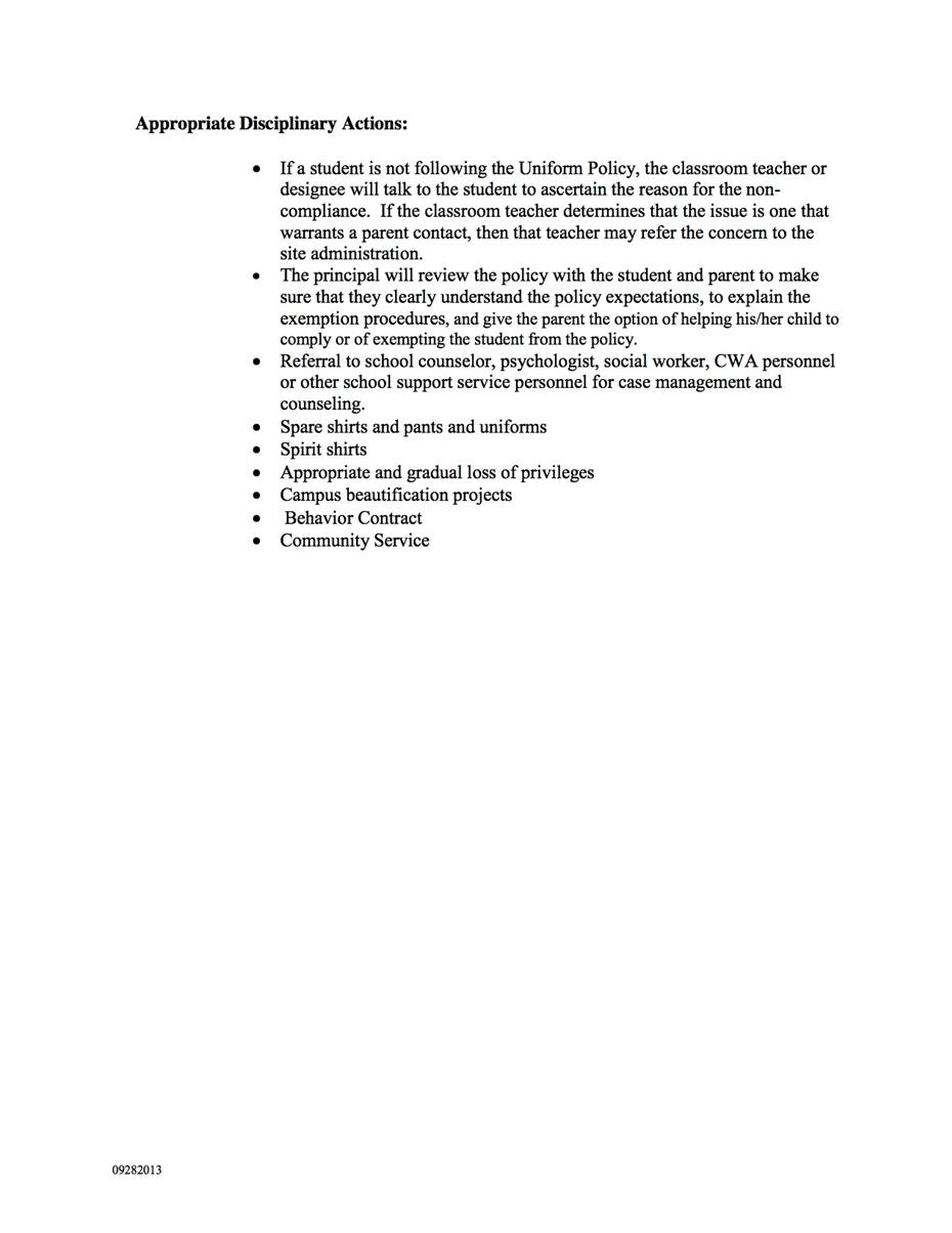 Uniform Policy 